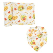 Swaddle & Bandana Bib Set - Fast Food