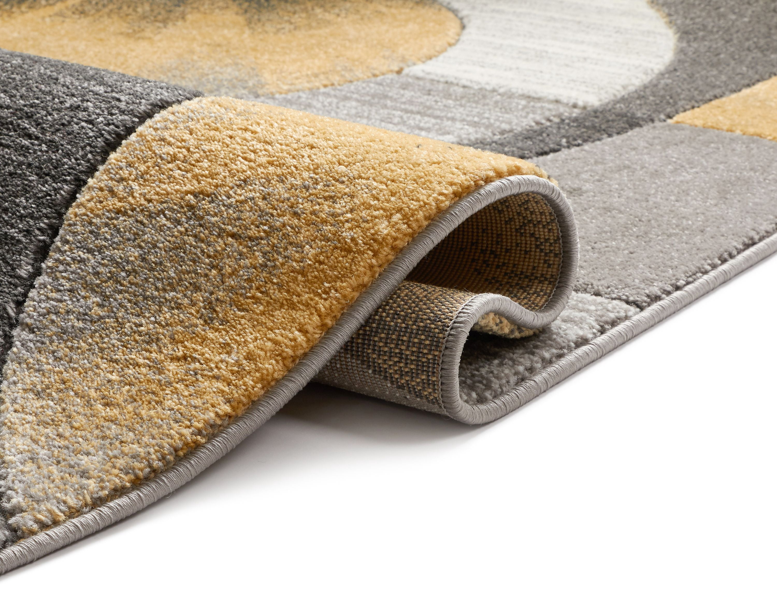 Well Woven Ruby Yolo Modern Contemporary Gold Abstract Shape 9'3" x 12'6" Area Rug