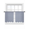 thumbnail image 2 of Navy Blue Striped Semi Sheer Curtains 45 Inch Length 2 Panels Set, Farmhouse Striped Geometric Art Sheer Kitchen Curtain Privacy Voile Window Curtain for Living Room Bedroom Rod Pocket Drapes, 2 of 7