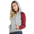 thumbnail image 4 of Doublju Women's Casual Lace Up Pullover Pocket Hoodie With Plus Size, 4 of 4
