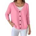 thumbnail image 2 of Lixiuxyad Womens Cardigans Loose Fit Button Up Knit Cardigan Sweater For Casual Wear,Red, 2 of 6