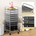 thumbnail image 6 of Costway Art & Craft Storage Carts with 10 Removable Drawers Mental Frame & 4 Wheels Gradient Black, 6 of 6