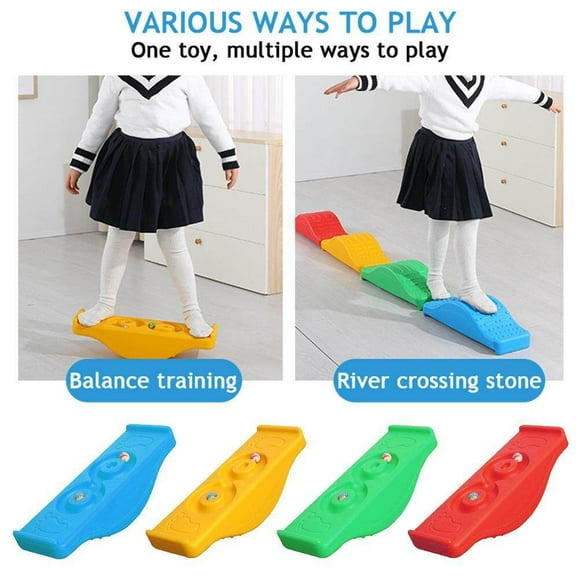 Kids Balance Board PE Curvy Board Sensory Non-slide Yoga Training Equipment Balance Board Toy for Children Blue