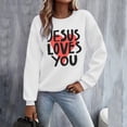 thumbnail image 2 of EHQJNJ Chandail en Molleton Col Rond Femmes Chandails en Molleton Graphiques pour Femmes Tee-Shirts Graphiques à Manches Longues Décontractés Chandails en Molleton Col Rond Pull Tops pour Femmes Chandail en Molleton Simple Femmes, 2 of 9