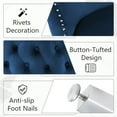 thumbnail image 6 of Modern Velvet Upholstered Button Tufted Dining Chairs with Metal Legs Set of 2, Dark Blue, 6 of 8