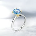 thumbnail image 4 of Gem Stone King 925 Silver and 10K Yellow Gold Millennium Blue Mystic Quartz Solitaire Engagement Ring for Women | 1.80 Cttw | Oval 9X7MM | Gemstone Birthstone (Size 5), 4 of 4