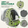 thumbnail image 3 of Cat Backpack Carrier, Bubble Expandable Cat Carrier for Cats or Small Dogs up to 15lbs, Airline-Approved, Large Space & Breathable Pet Backpack for Traveling, Hiking(Square Expandable, Green), 3 of 18