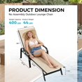 thumbnail image 2 of Outdoor Lounge Chair Set of 2 – Adjustable Patio Reclining Chaise with Textilene Fabric & 5-Position Backrest, Khaki for Patio, Garden, Poolside & Balcony, 2 of 6