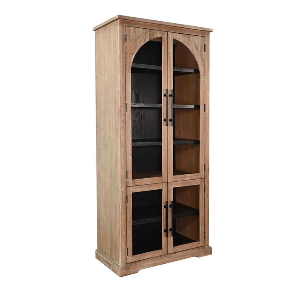 Oriental Furniture Black Lacquer Corner Cabinet - Royal Ladies