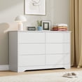 thumbnail image 1 of QinaQin Cómoda de madera con 6 cajones, mueble alto moderno con cajones profundos y cubierta amplia, ideal para recámara, sala, pasillo o cuarto infantil, 1 of 8