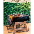 thumbnail image 3 of Fsddascl Baseball Outdoor Tablecloth - 60x84 Inch Rectangle Dining Table Cover, Baseball Flame Modern Abstract Art Waterproof Outdoor Table Cloth with Umbrella Hole & Zipper for Picnic/Patio/Party, 3 of 7