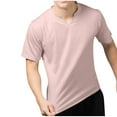 thumbnail image 6 of Xunlbb Mens Shirts Short Sleeve, Men's Casual And Fashionable Solid Color V Neck Short Sleeved Sports And Fitness Training Top Gift for Mmen, Pink L, 6 of 8