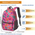thumbnail image 3 of Pink Butterfly Pattern 17" Waterproof Oxford School Backpacks for Teens, S-Shape Padded Straps, for School, Travel, Hiking, Camping, 3 of 5