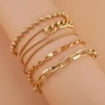 thumbnail image 3 of Silver Beaded Bracelets For Women Stackable Stretch Bead Bracelet Set Beads 14K Gold Bracelet Stack Pack Hand Jewelry[S4496], 3 of 5