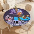 thumbnail image 4 of Indigo Park-theme Fitted Round Tablecloths Elastic Edged Table Covers Waterproof Table Cloth for Kitchen Holiday Party Tables Decor 150cm, 4 of 6