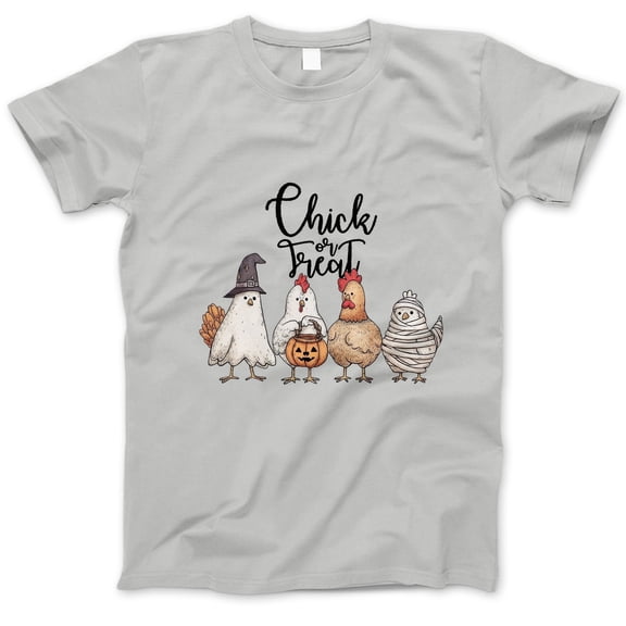 Chick or Treat Halloween T-Shirt, Funny Chicken Costume Tee, Cute Farm Animal Graphic Shirt, Spooky Season Gift, Fall Pumpkin Trick or Treat Top