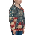 thumbnail image 3 of Haiem Vintage American Flag Elephant Pattern Boys Hoodie, Youth Pullover Hooded Sweatshirt, Kangaroo Pocket Hoodie for Kids Girls -Small, 3 of 6