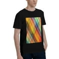 thumbnail image 2 of Bingfone Abstract Watercolors Tartan Men'S Loose Fit Short-Sleeve Pocket T-Shirt, 2 of 7