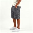 thumbnail image 4 of Homeyce Men's Twill Elastic Cargo Shorts Knee Length Elastic Waist Shorts Multi-Pocket Big and Tall Cargo Shorts Relaxed Fit Casual Hiking Military Long Shorts,Gray M, 4 of 4