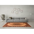 thumbnail image 3 of Ahgly Company Indoor Round Oriental Orange Industrial Area Rugs, 5' Round, 3 of 4