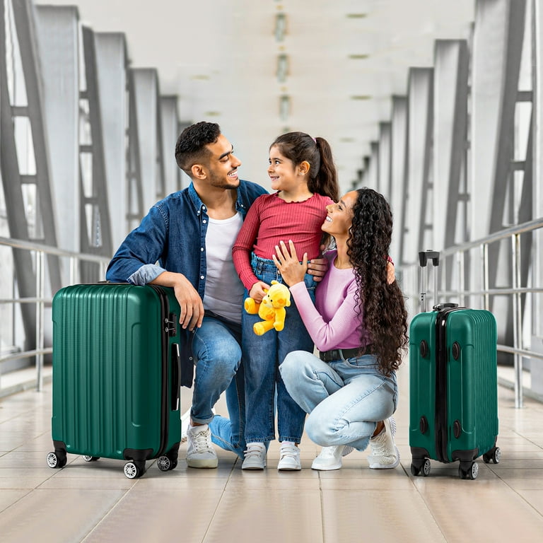 Zimtown 3 Piece Nested Spinner Suitcase Luggage Set With TSA
