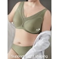 thumbnail image 3 of YOURISS Plus Size Wireless Seamless Bra, Full Coverage, Breathable 0.2cm Cups, Side Support U-Back, 5-Row 4-Hook T-Shirt Bra, Beige White 2XL, 3 of 7