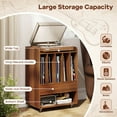 thumbnail image 6 of Costway Record Player Stand with Drawer & Record Holder,Lockable Wheels for Living Room Walnut, 6 of 10
