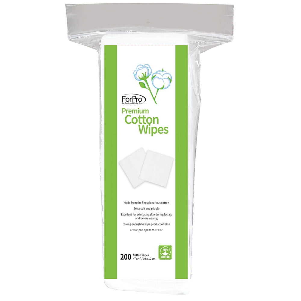 Premium 100 Cotton Wipes 4x4" 200ct.
