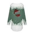 thumbnail image 3 of PUMISAS Christmas Tshirt For Women Long Sleeve T-Shirt Dress Crew Neck Christmas Printed Tunic Blouses Pullover Tops, 3 of 4