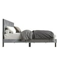 thumbnail image 5 of Home Design Sitka Twin Velvet Upholstered Platform Bed Frame with Channel-Tufted Headboard & Foam Padding, Silver Gray, Easy Assembly, 5 of 9