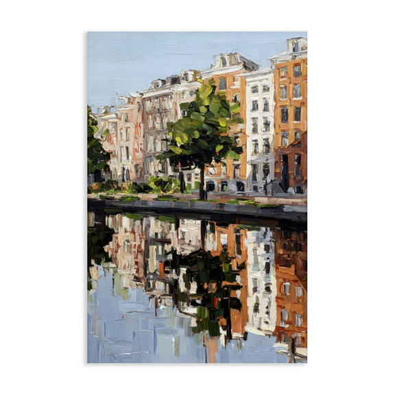 Stupell Industries Modern Waterside Apartments on Canal Canvas Art, 16 x 24, by Petals Prints Design