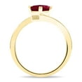 thumbnail image 2 of SZUL Women's Solitaire Square Shaped Ruby Wave Ring in 10K Yellow Gold, 2 of 5