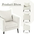thumbnail image 4 of Accent Chair,Fabric Armchair Club Chair Single Chair Upholstered Arm Chair with Solid Wood Legs for Living Room/Bedroom,Beige, 4 of 7