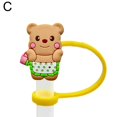 thumbnail image 1 of Bear Shaped Straw Cap - Cute Design, Safe PVC Material, Perfect for 10mm Straws, 1 of 1