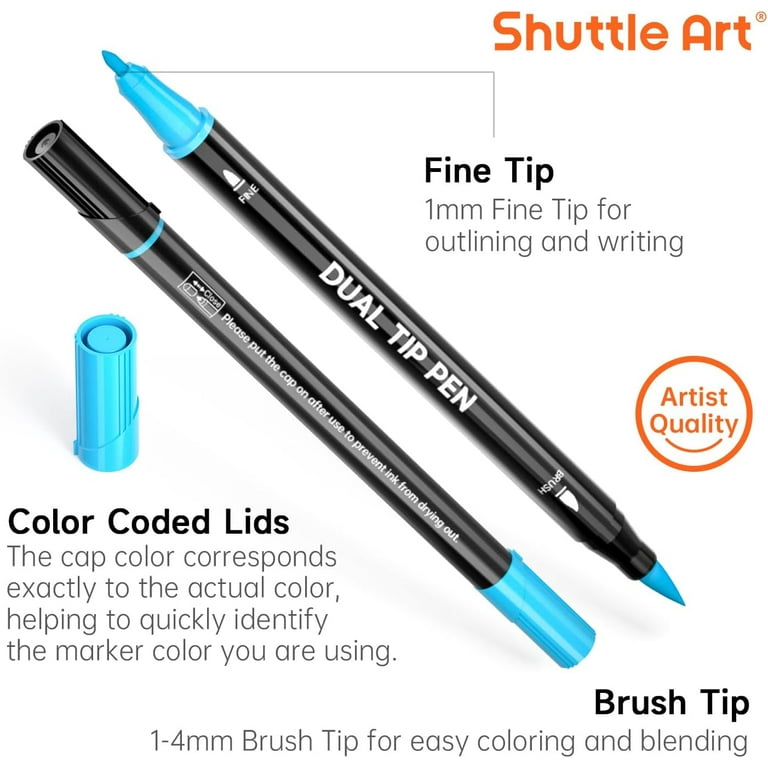 Shuttle Art Dual Tip Brush Markers, 25 Colors photo 2