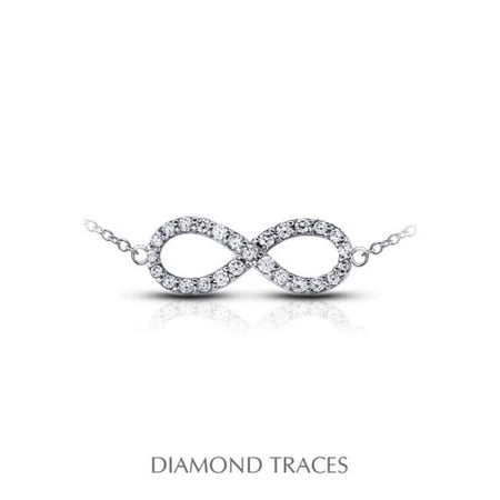 Diamond Traces 0.56 Carat Total Natural Diamonds 14K White Gold Prong Setting Infinity Fashion Pendant