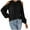Black, variant on XFLWAM Womens Ruffle Mock Neck Tops Cold Shoulder Puff Long Sleeve Blouses Elegant Solid Color Shirts Black S