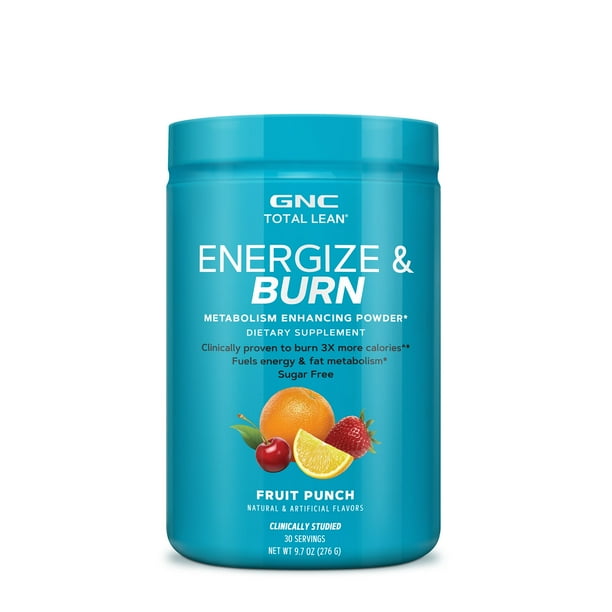 GNC Total Lean Energize and Burn, Fruit Punch, 30 Servings, Fuels