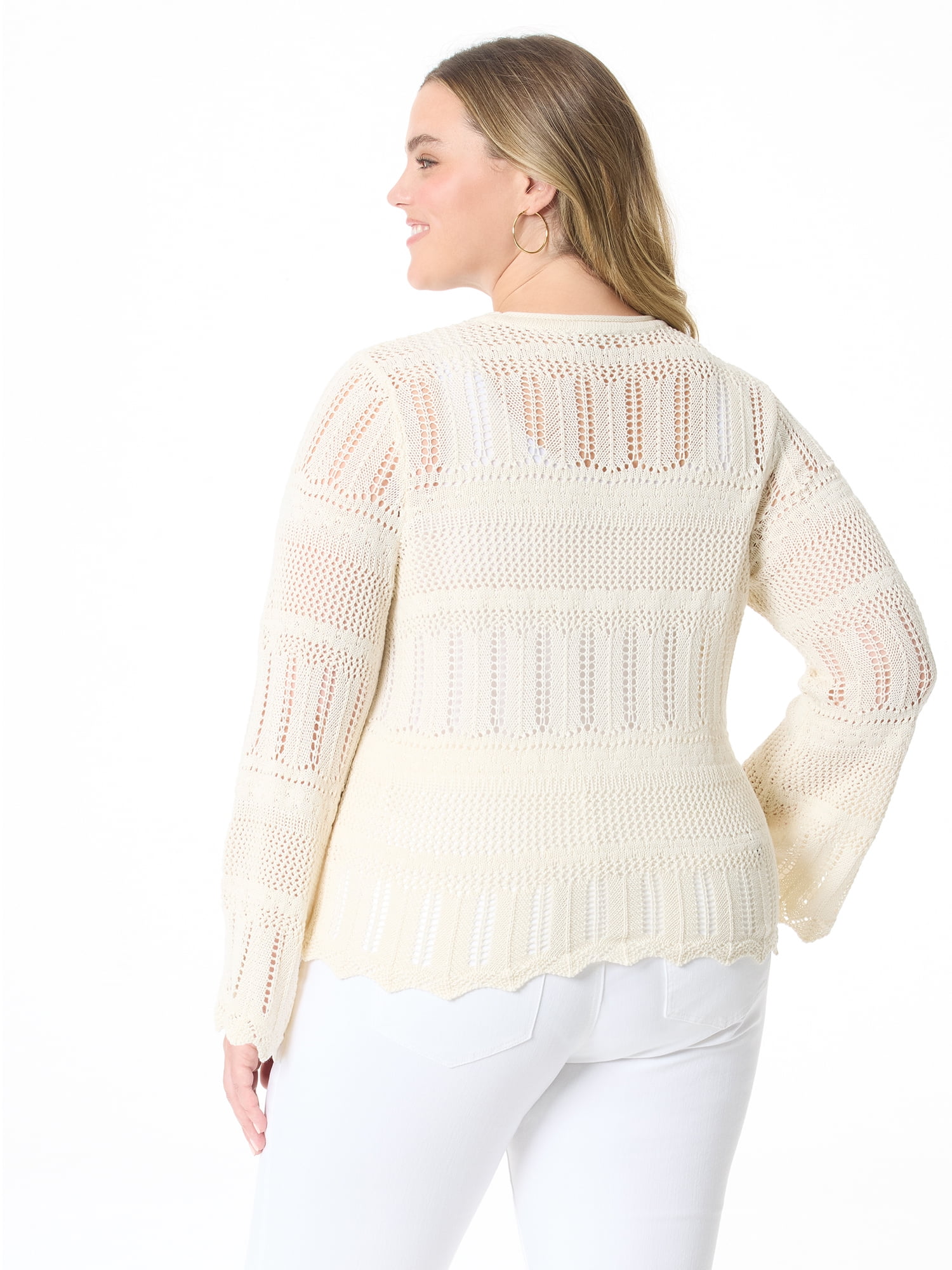 Jessica Simpson Women's and Women's Plus Pointelle Pullover, Sizes XS-5X