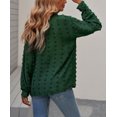thumbnail image 3 of Women's Green Long Sleeve Button Fuzzy Polka Dot Shirt, 3 of 10