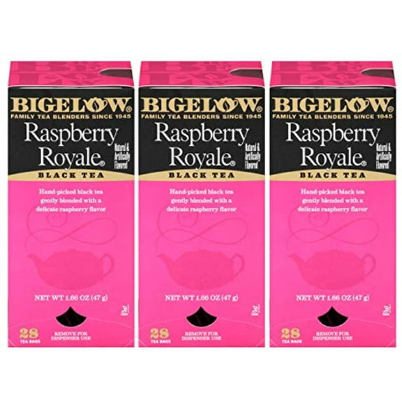 Bigelow Raspberry Royale Tea Bags 28-Count Box (Pack Of 3) Black Tea Bags All Natural Gluten Free Rich In Antioxidants