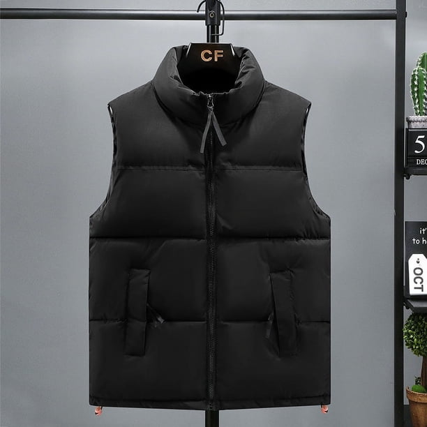 Chaleco de Algodón Chaleco Cálido Engrosado de Otoño e Invierno para Hombres Costuras de Moda para Hombres Uso Exterior Chaleco con Hombros Superiores de Todo Fósforo Chaleco para Hombres