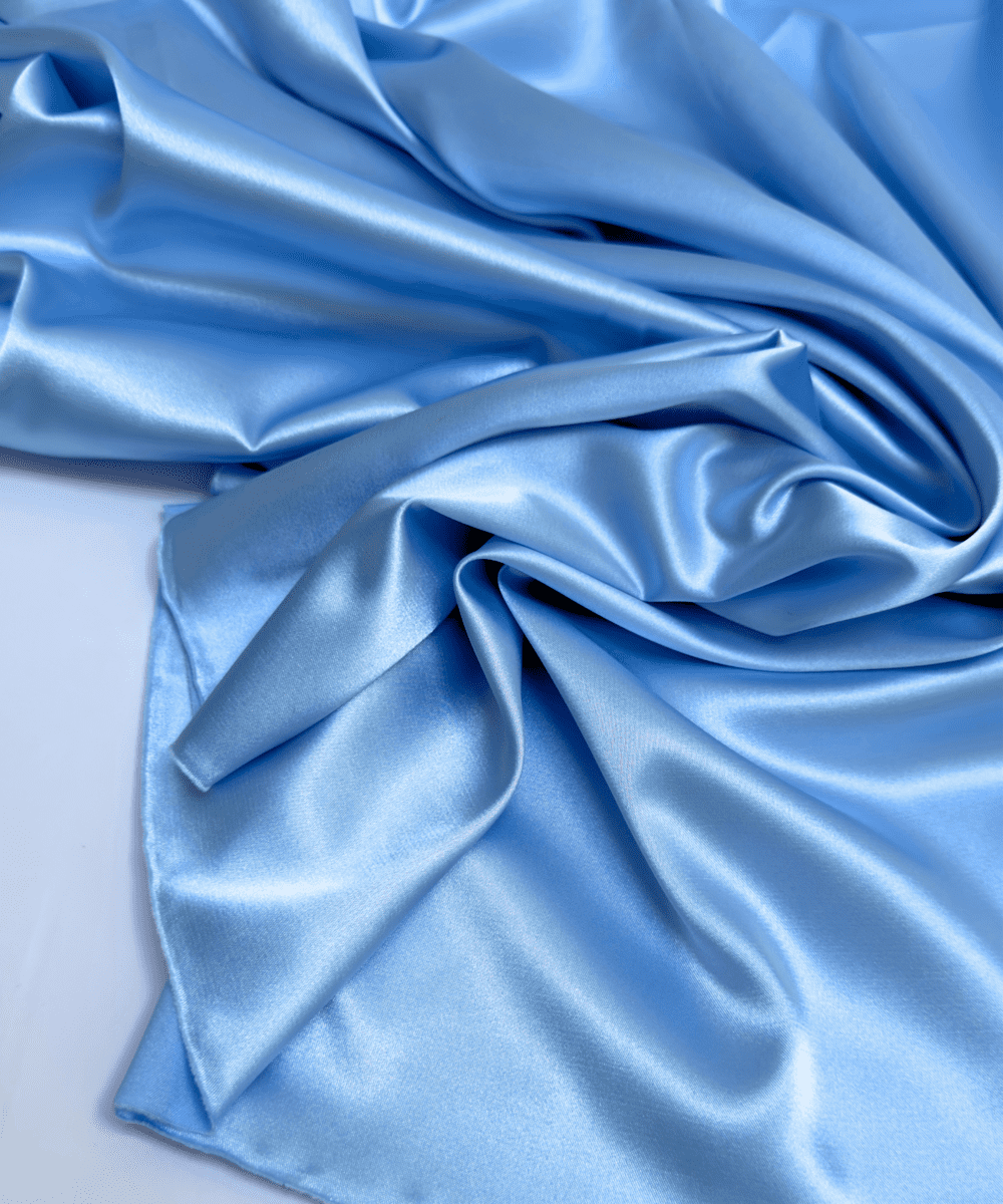 Silky Stretch Satin Fabric by Yard 60" Inch Wide - Charmeuse Satin Fabric for Gowns, Weddings Decor, Table Sheets, DIY Crafts, Sewing (Baby Blue, 1 Yard)