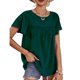 thumbnail image 1 of Camiseta de verano con cuello redondo y manga con volantes para mujer, blusa elegante de Color puro con encaje de punto suizo, 1 of 6