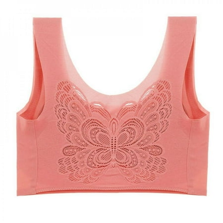

SweetCandy Ice Silk Bra Ultra-Thin Comfort Hollow Back Running Yoga Bra Seamless Wireless Solid Bra Fitness Bras Underwear