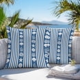 thumbnail image 4 of Striped Outdoor Pillow Covers Pack of 2 Ocean Navy Blue Starfish Shell Jellyfish Coral Waterproof Throw Pillow Covers Decorative Cushion Cases for Patio Garden Tent Balcony Couch 24x24 inch, 4 of 8