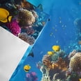 thumbnail image 6 of Summer Marine Life Valances for Windows Modern Turtle Shark Coral Fish Rod Pocket Curtain Valance Window Treatment Short Curtains for Kitchen Living Room, 54"x18", 6 of 9