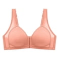 thumbnail image 3 of Women's Solid Color Front Button Large Size Thin Bra Underwear Non Removable Padded Sports Bras for Women T Back Sports Bras for Women Workout Bra for Women Women Bras Wireless plus Size Women Bras, 3 of 3