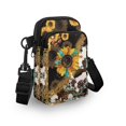 thumbnail image 3 of XYZCANDO Sunflower Leopard Women Cell Phone Wallet Travel Pouch Crossbody for Kids Girls Lightweight Cellphone Purse Shoulder Bags Small Crossbody Handbags Mini Money Bag Pouch Brown, 3 of 7