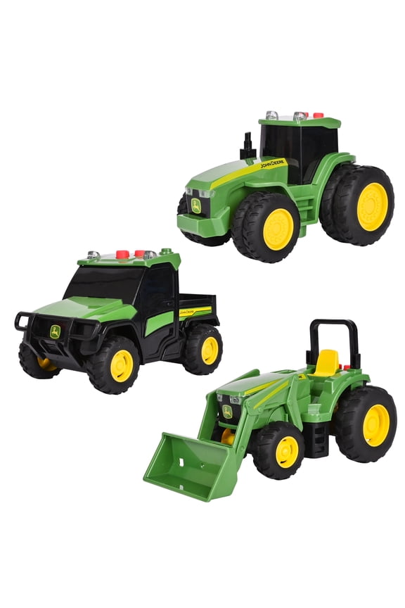 Mini Vehicles 3-Pack Assorted Tractors with Lights, Sounds and Rev Motor Children Ages 3+